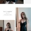 16043#Black V-Neck Spaghetti Strap Mini Dress — High-Waisted A-Line Flowy Casual Party Dress