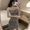 16049#Sparkly Sequin Cami Dress — Slim Fit Bodycon Mini Dress, Elegant Party & Evening Gown