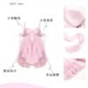 16092#Pink Off-Shoulder Ruffled Babydoll Mini Dress