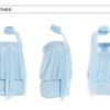 16096#Light Blue Chiffon Off-Shoulder Flowy Mini Dress