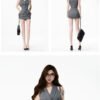微信图片_20260827011311_1204_8 16097#Gray Sleeveless Ruched Collared Mini Dress