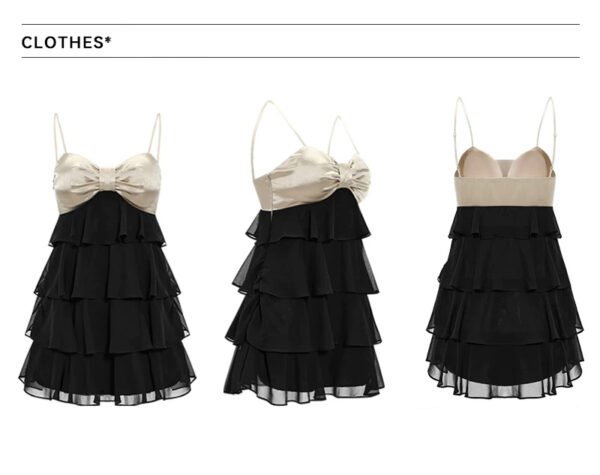 16098#Black Strapless Lace Ruffled Tiered Mini Dress