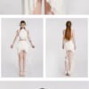 16100#White Fringed Halter Two-Piece Mini Dress