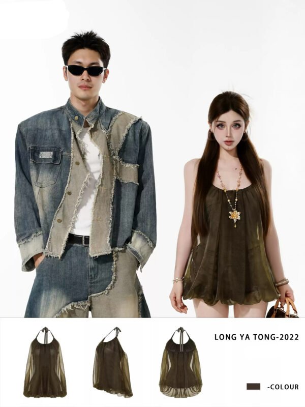 160102#Olive Green Halter Neck Flowy Mini Dress