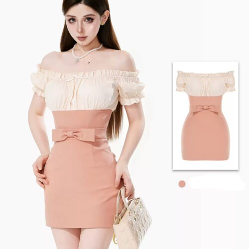 微信图片_20260827012602_1274_8 160104#Blush Pink Off-Shoulder Two-Piece Mini Dress Set