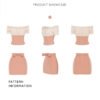 160104#Blush Pink Off-Shoulder Two-Piece Mini Dress Set