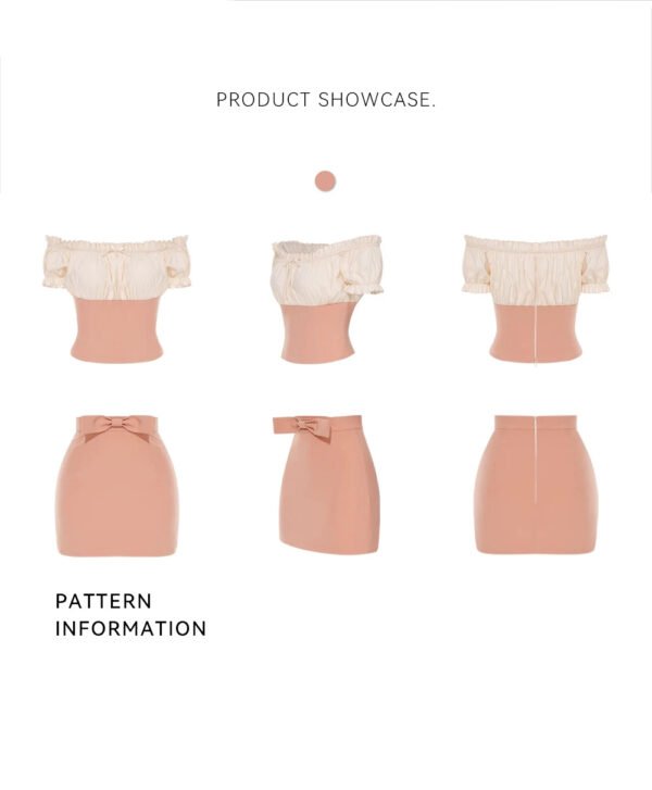 160104#Blush Pink Off-Shoulder Two-Piece Mini Dress Set