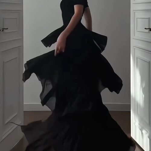 微信图片_20260827014421_1331_8 160113#Black Strapless Ruffled Tiered Maxi Dress