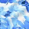 160116#White Qipao with Blue Floral Print — Traditional Cheongsam Dress