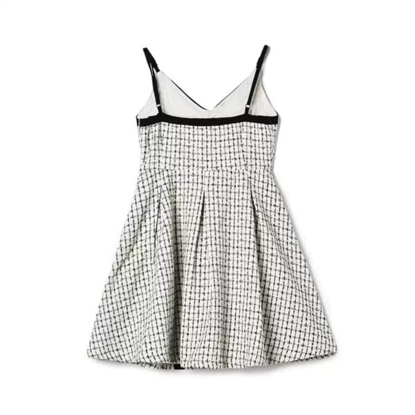 微信图片_20260827015340_1373_8 160118#Houndstooth Sleeveless A-Line Mini Dress with Black Trim