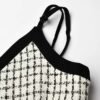 微信图片_20260827015348_1374_8 160118#Houndstooth Sleeveless A-Line Mini Dress with Black Trim