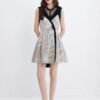 微信图片_20260827015411_1377_8 160118#Houndstooth Sleeveless A-Line Mini Dress with Black Trim