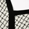 微信图片_20260827015514_1385_8 160118#Houndstooth Sleeveless A-Line Mini Dress with Black Trim