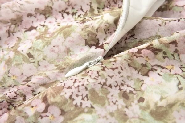 160120#Soft Pink Floral V-Neck Ruffled Mini Dress