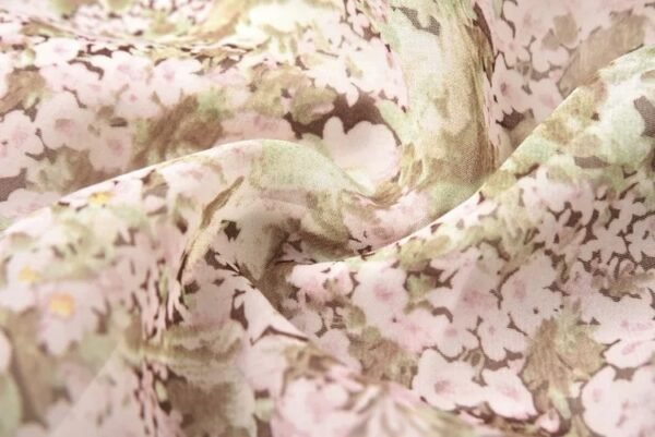 160120#Soft Pink Floral V-Neck Ruffled Mini Dress