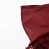 160122#Burgundy Red Lace Short-Sleeve A-Line Midi Dress