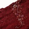 160122#Burgundy Red Lace Short-Sleeve A-Line Midi Dress