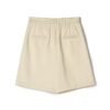 160123#Beige Short-Sleeve Blazer & High-Waisted Shorts Coord Set