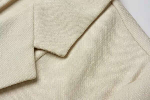 160123#Beige Short-Sleeve Blazer & High-Waisted Shorts Coord Set