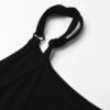 160136#black  Sheer Blouse & Black Midi Skirt Two-Piece Set （125）