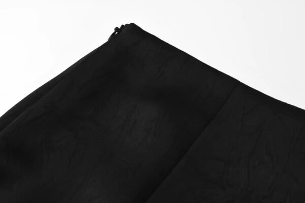 160136#black  Sheer Blouse & Black Midi Skirt Two-Piece Set （125）