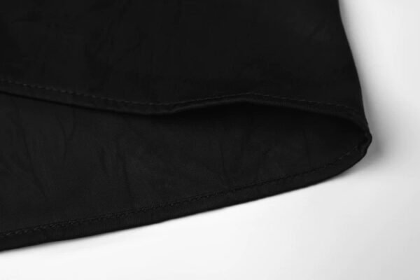 160136#black  Sheer Blouse & Black Midi Skirt Two-Piece Set （125）