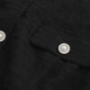 160126#Black Textured Button-Down Short-Sleeve A-Line Mini Dress