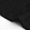 160126#Black Textured Button-Down Short-Sleeve A-Line Mini Dress