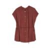 160128#Rust Red Sleeveless Top & Flared Midi Skirt Two-Piece Set