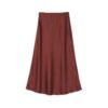 160128#Rust Red Sleeveless Top & Flared Midi Skirt Two-Piece Set