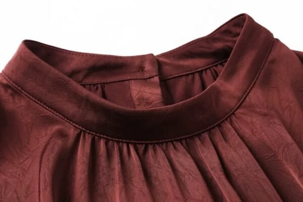 160128#Rust Red Sleeveless Top & Flared Midi Skirt Two-Piece Set
