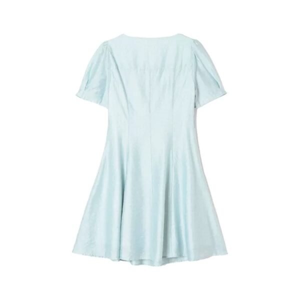 微信图片_20260827152039_1637_8 160129#Square-Neck Short-Sleeve A-Line Mini Dress — Light Blue / Black