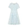 微信图片_20260827152612_1678_8 16133#Embellished Neck Short-Sleeve Flowy Midi Dress — Light Blue / Pale Yellow