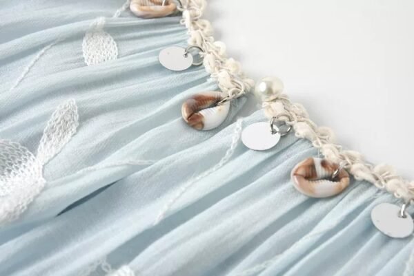 微信图片_20260827152620_1680_8 16133#Embellished Neck Short-Sleeve Flowy Midi Dress — Light Blue / Pale Yellow