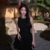 16040#Black Sleeveless Ruffled Tiered Mini Dress