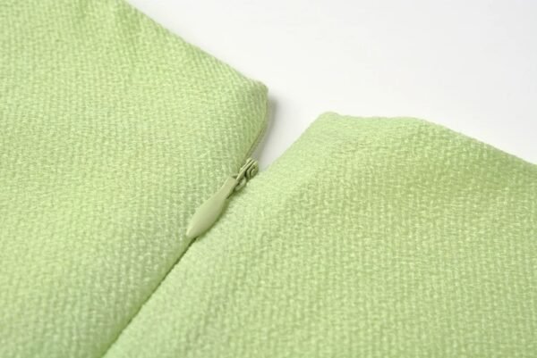 160134#Lime Green Puff-Sleeve Asymmetrical Tiered Mini Dress